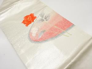 洋花模様織り出し名古屋帯